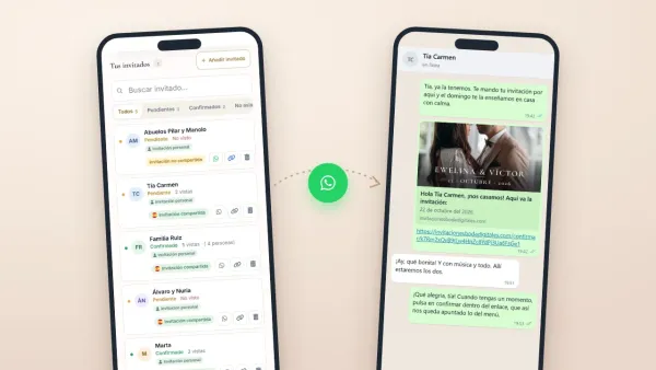 Cómo enviar la invitación de boda por WhatsApp (con textos)