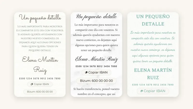 Número de cuenta en la invitación de boda: cómo ponerlo y frases
