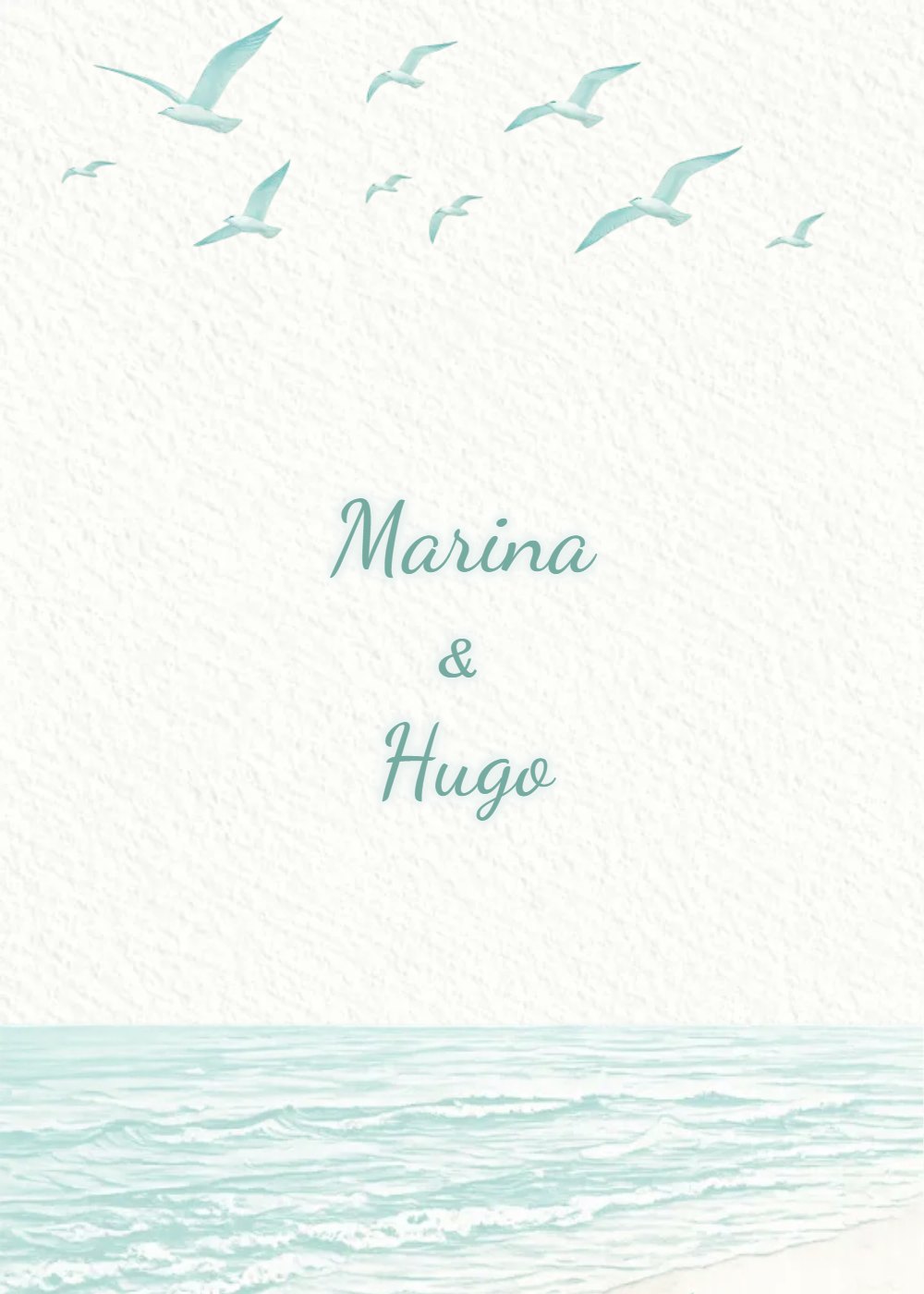 Invitación de boda digital Azur, por dentro