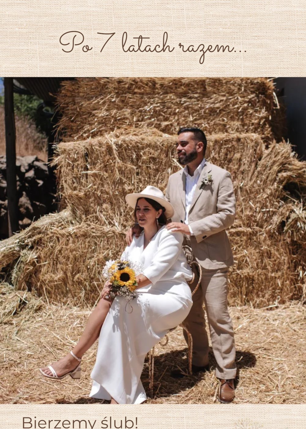 Cyfrowe zaproszenie ślubne Boho, widok wnętrza