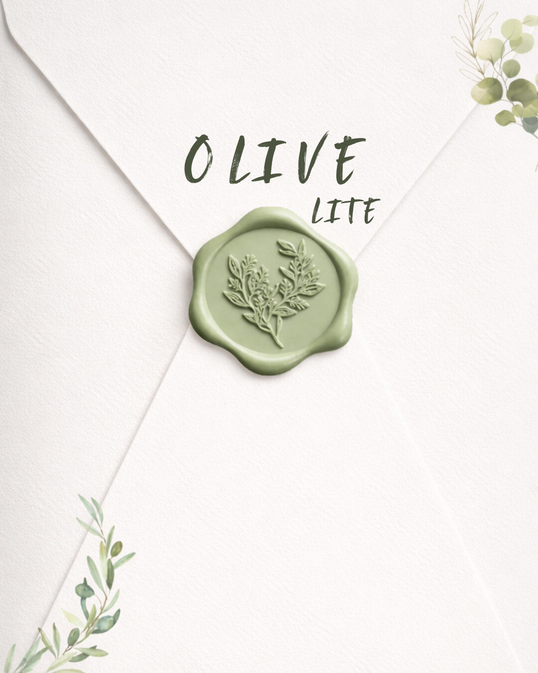 Modelo de invitación de boda digital Olive Lite - diseño personalizable online
