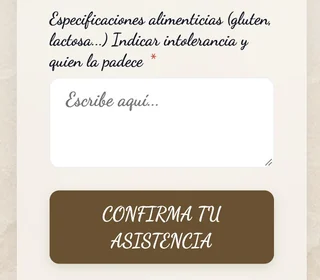 Una pregunta para escribir en el formulario de confirmación de una boda: las intolerancias alimentarias y quién de la familia las padece