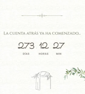 La cuenta atrás con los días, las horas y los minutos que faltan para la boda